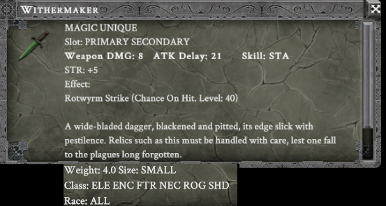 WITHERMAKER item card