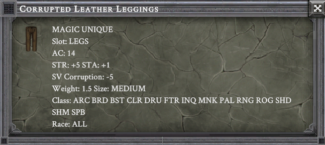 CORRUPTED LEATHER LEGGINGS item card