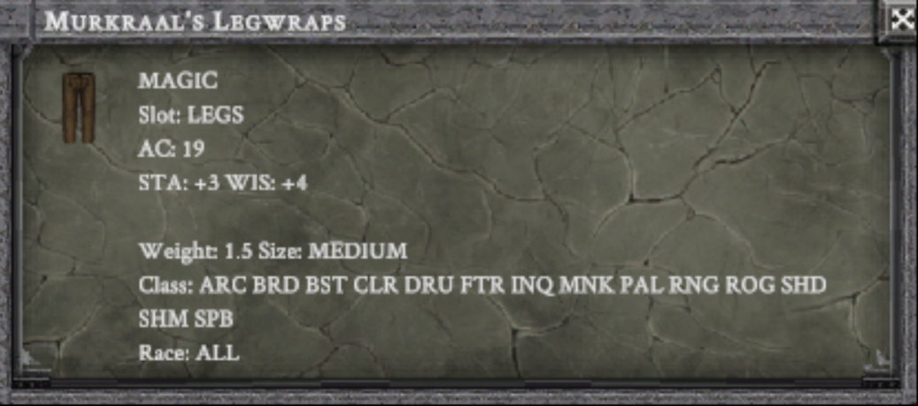MURKRAAL'S LEGWRAPS item card