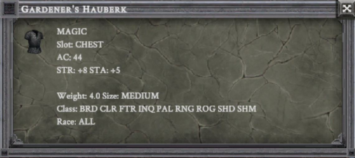GARDENER'S HAUBERK item card