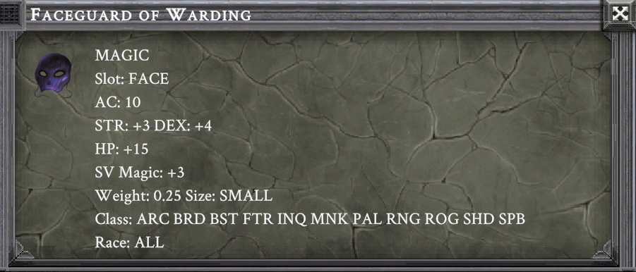 FACEGUARD OF WARDING item card