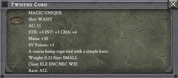 TWISTED CORD item card
