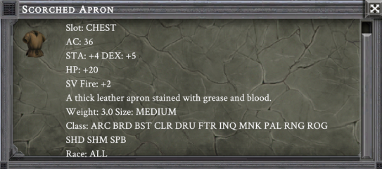SCORCHED APRON item card