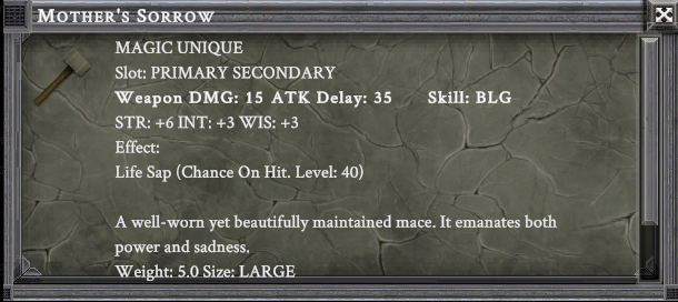 MOTHER'S SORROW item card