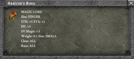 HRRUSH'S RING item card