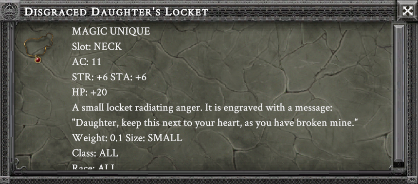 DISGRACED DAUGHTER'S LOCKET item card