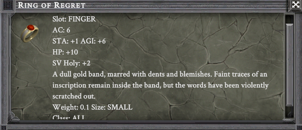 RING OF REGRET item card