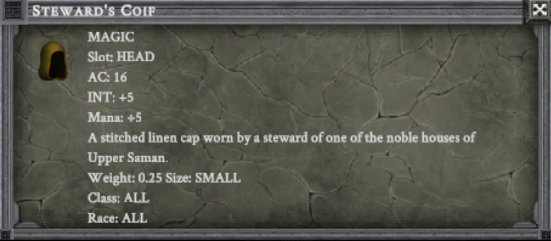 STEWARD'S CAP item card