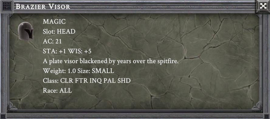 BRAZIER VISOR item card