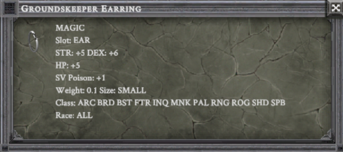 GROUNDSKEEPER EARRING item card